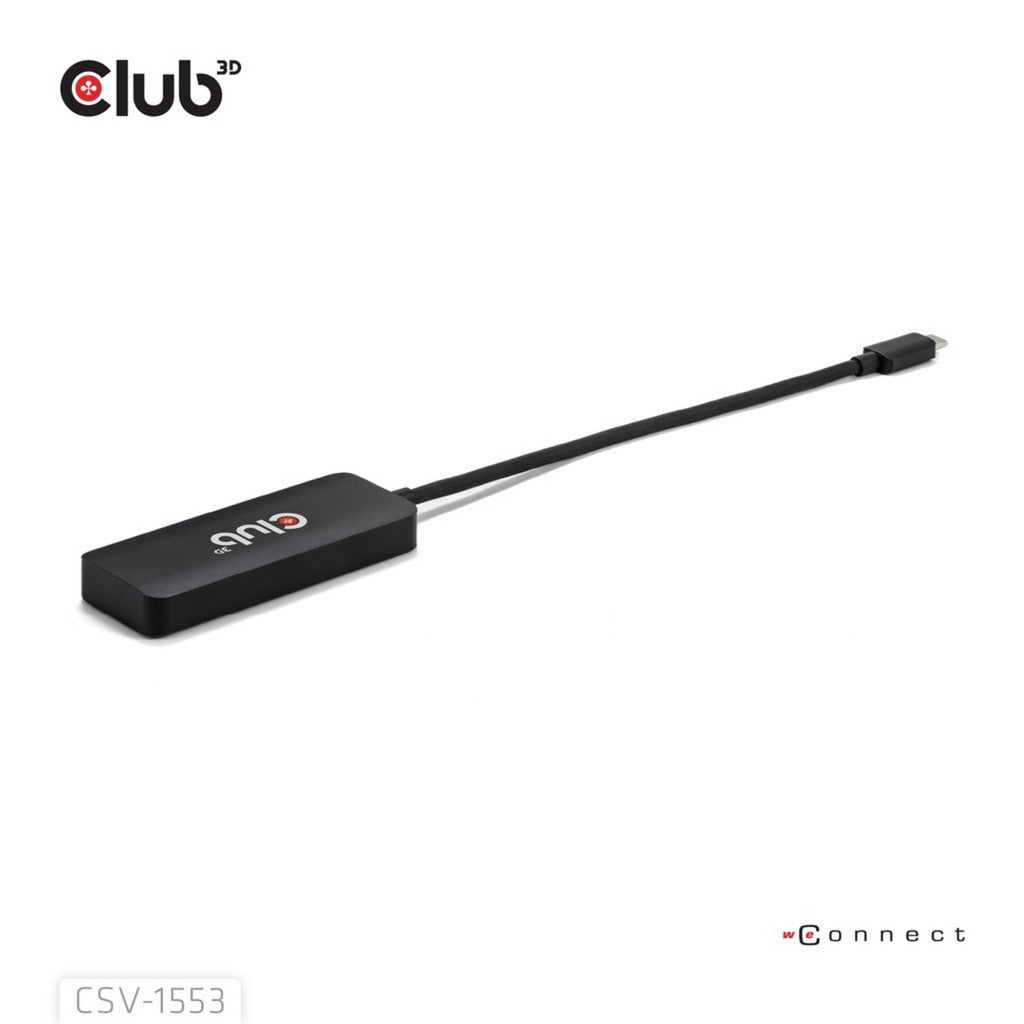 Koncentrator Club 3D USB-C na Triple DisplayPort MST (czarny, 4K60 Hz)
