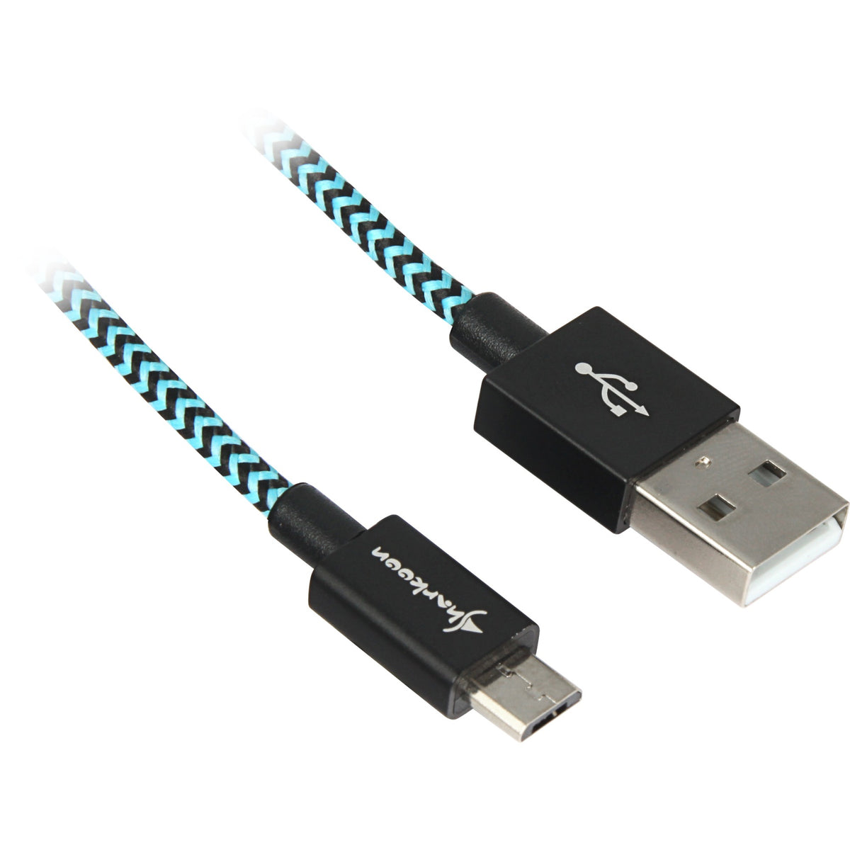 Kabel Sharkoon USB 2.0, USB-A > micro-USB B (czarny jasnoniebieski, 0,5 m)