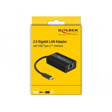 Delock Adapter USB-C męski > 2,5 gigabit LAN (czarny, 0,135 m)