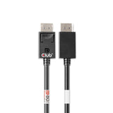 Kabel z certyfikatem Club 3D DisplayPort 2.1 Vesa DP80 męsko-męski (czarny, 1,6 m, 8K 240 Hz, 10 K 60 Hz, 80 Gb/s)