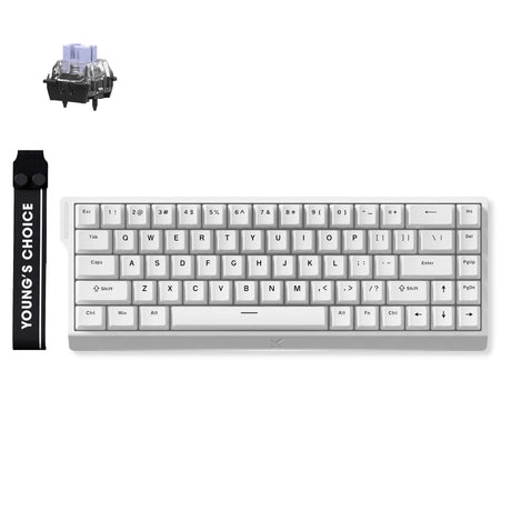Klawiatura do gier Mchose ace 68 z efektem Halla i przełącznikiem magnetycznym (biała, układ USA (QWERTY), Ktek Magnetic Max, 65%, rgb, hot swap, USB-C, czujnik efektu Halla)