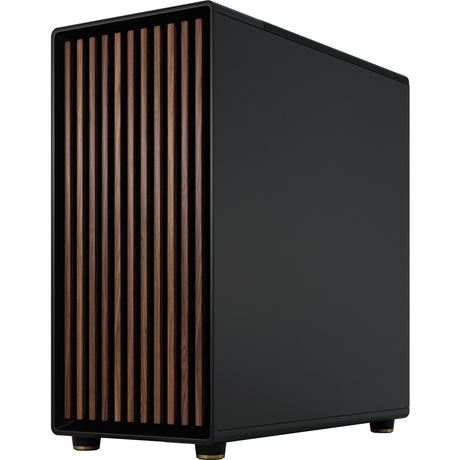 Obudowa Midi Tower o konstrukcji fraktalnej North XL (kolor czarnego drewna | 2x USB-A | 1x USB-C | szkło hartowane)