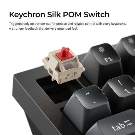 Keychron q6 ultra-m4 8k bezprzewodowa, niestandardowa klawiatura mechaniczna (czarna, układ amerykański (qwerty), jedwabny pom banan, 100%, rgb, hot swap, 8k, 2,4 ghz bluetooth 5.2 usb-c)