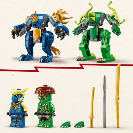 Lego ® ninjago® – bitwa smoczego mecha Jay’a – zabawkowy mech – zestaw do zabawy z 2 minifigurkami – 71853