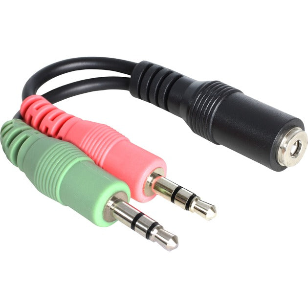 Delock Kabel rozdzielający adaptera zestawu słuchawkowego (czarny, 65459, 0,12 m)