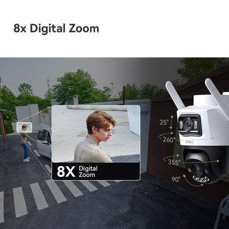 Kamera zewnętrzna Imou Aov z podwójnym obiektywem 5mp+5mp (biała, 3k, 4G LTE, WiFi 6, panel słoneczny)