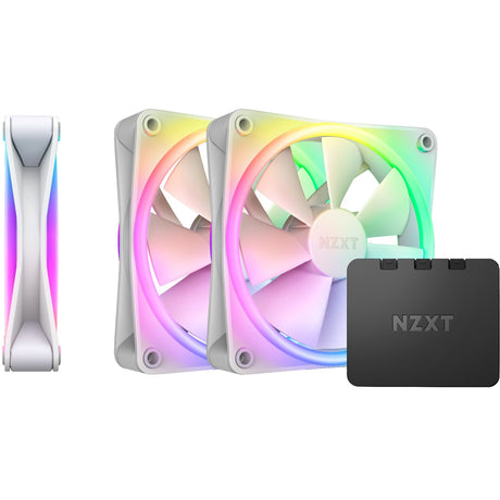 Wentylatory duo Nzxt f120 rgb (białe, 3 sztuki, 120 x 120 x 25 mm, pwm, w tym kontroler)