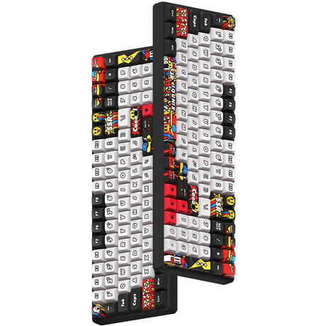 Bezprzewodowa klawiatura mechaniczna Iqunix f97 graffiti diary (czarna, układ amerykański (qwerty), wiśniowy mx brązowy, 96%, diody rgb, możliwość wymiany podczas pracy, pbt, 2,4 GHz | bluetooth 5.1 | usb-c)