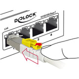 Delock kabel krosowy rj-45 bezpieczny kat.6a (biały, 85331, 1 metr)