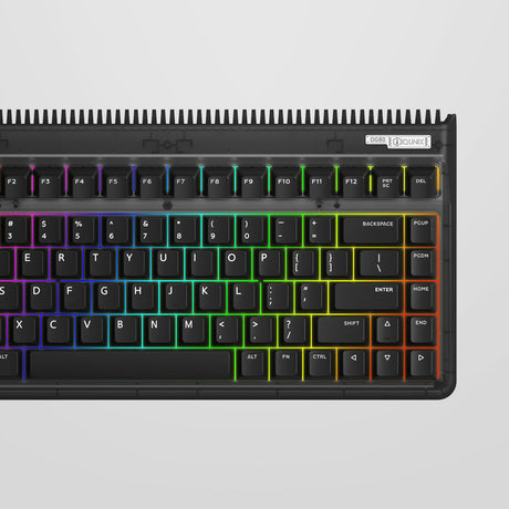 Bezprzewodowa klawiatura mechaniczna Iqunix og80 ciemna strona (czarna, układ amerykański (qwerty), gateron czerwony, 80% (tkl), diody rgb, możliwość wymiany podczas pracy, pbt, 2,4 GHz | bluetooth 5.1 | usb-c)