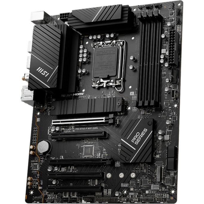 Płyta główna MSI Pro B760-P WiFi DDR4 z gniazdem 1700 (RAID, 2,5 GB-LAN, WiFi, BT, dźwięk, ATX)