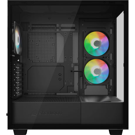 Sharkoon rebel c60 rgb obudowa midi tower (czarna | 2x usb-a | 1x usb-c | rgb | szkło hartowane)