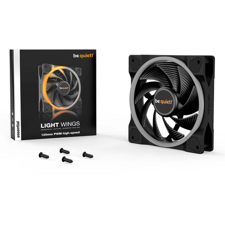 Bądź cicho! szybki wentylator obudowy Light Wing PWM RGB (czarny, 120 x 120 x 25 mm)