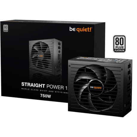 Bądź cicho! Zasilacz prosty Power 12 Platinum Modular 750 W (czarny, 1x 12V-2x6, 4x pcie)