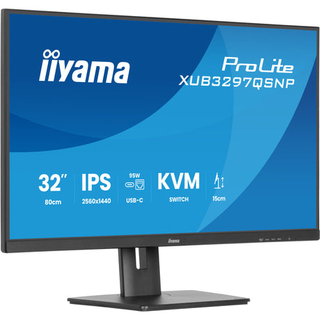 Monitor Iiyama prolite xub3297qsnp-b1 32 (czarny, HDMI, 2x Display Port, 2x USB-A, 2x USB-C, RJ-45)