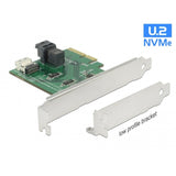 Delock Karta pci express x4 u.2 nvme do 1 x wewnętrzna sff-8654 4i + 1 x wewnętrzna sff-8643 – adapter niskoprofilowy (srebrny)