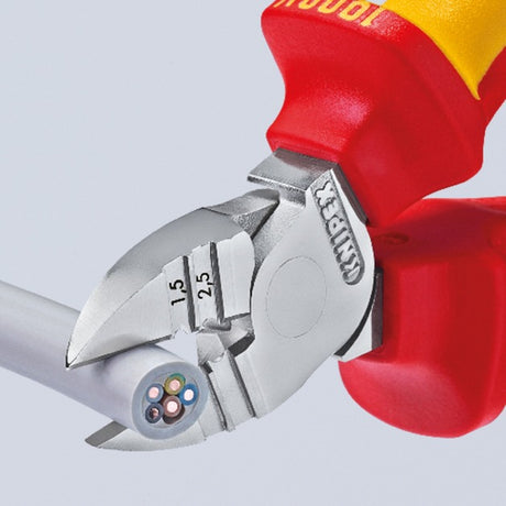 Szczypce do ściągania izolacji ukośne Knipex 1426160 szczypce do cięcia (czerwony żółty)
