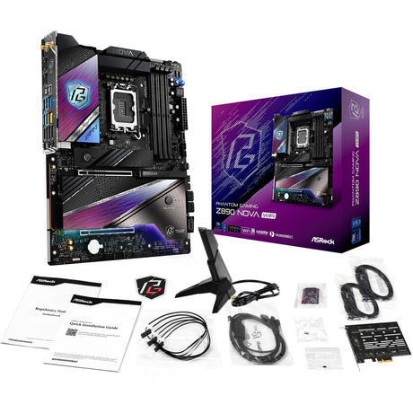 Płyta główna Asrock Z890 Nova WiFi Socket 1851 (czarna, RAID, 5 GB-LAN, 2,5 GB-LAN, WiFi 7, BT, dźwięk, ATX)