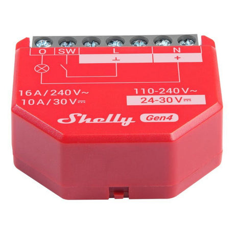 Przekaźnik Shelly 13:00 gen4 (czerwony, bluetooth, wi-fi)