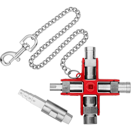 Klucz do szaf rozdzielczych Knipex 00 11 06 v01 z 9 profilami - powierzchnie kwadratowe