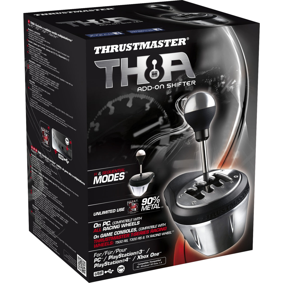 Dodatkowa dźwignia zmiany biegów Thrustmaster TH8A (czarny srebrny, PC, PS5, PS4, Xbox Series X|S, Xbox One)