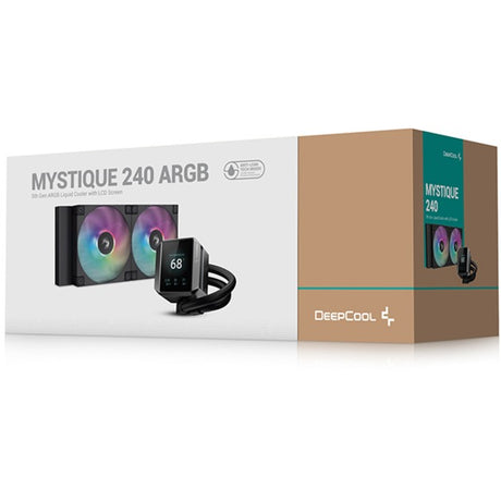 Chłodzenie wodne Deepcool mystique 240 argb (czarne, 4-pinowe złącze wentylatora pwm)