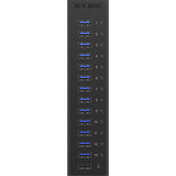 Icy box ib-ac6113 koncentrator USB (czarny, 13x USB 3.0, 1x port ładowania USB)