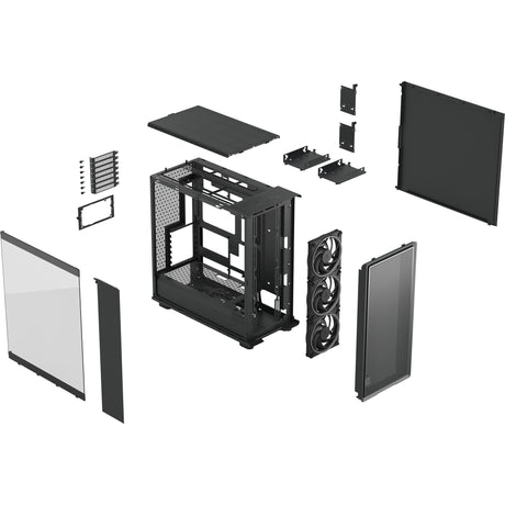 Fractal design epoch xl tg rgb obudowa midi tower (czarna | 2x usb-a | 1x usb-c | rgb | szkło hartowane)