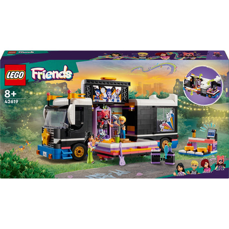 Lego friends — zabawka konstrukcyjna autobusu wycieczkowego z gwiazdami popu (42619)