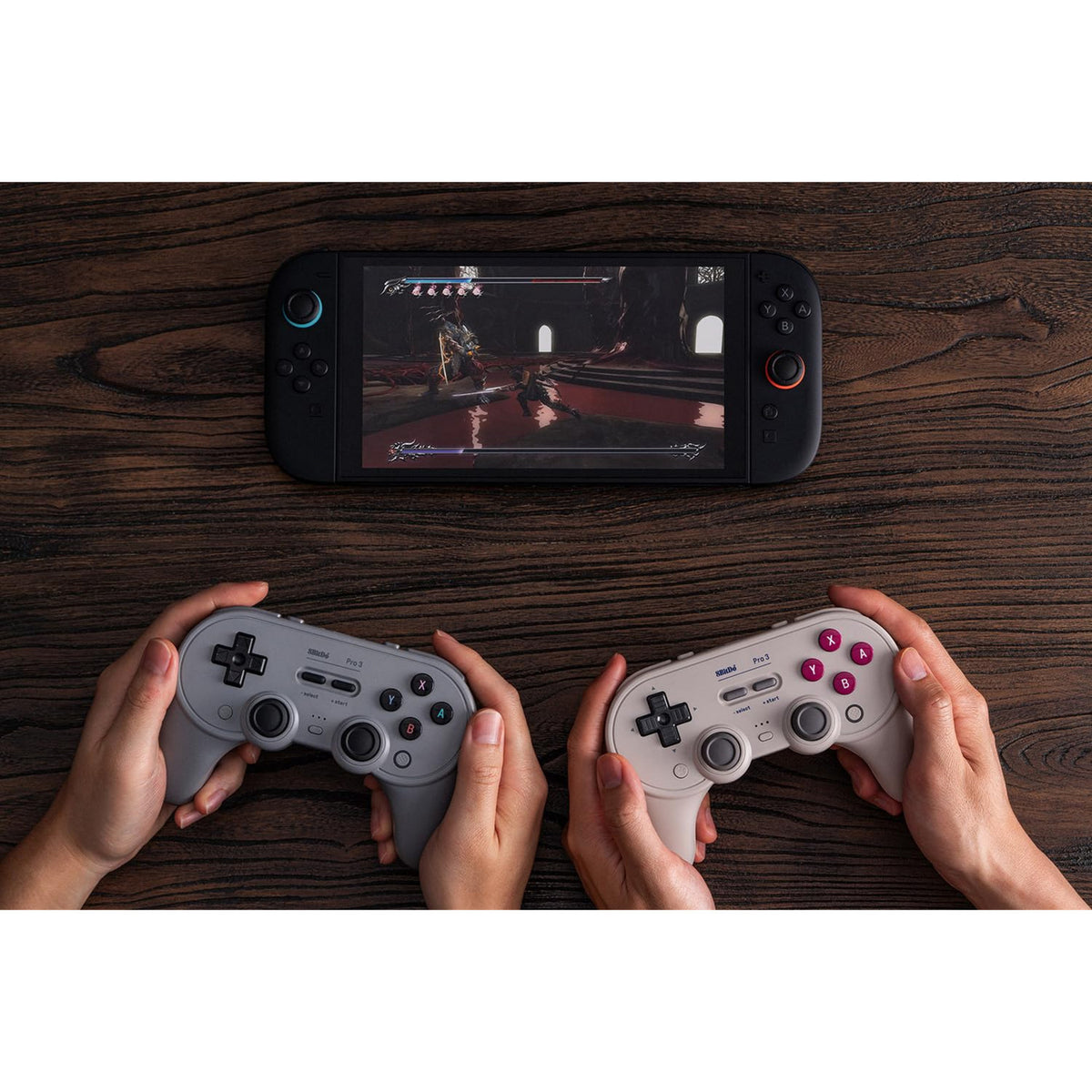 Gamepad Bluetooth 8bitdo pro 3 (fioletowo-biały, przełącznik 1 2, PC, Android, 2,4 GHz Bluetooth USB)