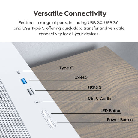 Obudowa midi tower Montech x5m (biała | 2x USB-A | 1x USB-C | RGB | szkło hartowane)