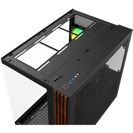 Obudowa Midi Tower Thermaltake View 380 ws argb (kolor czarnego drewna | 2x USB-A | 1x USB-C | RGB | szkło hartowane)