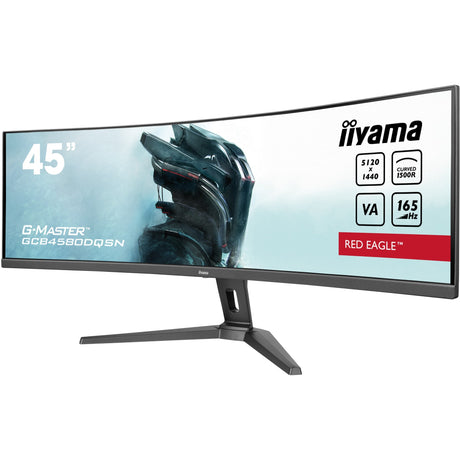 Iiyama G-Master Red Eagle GCB4580DQSN-B1 45 zakrzywiony ultrawide monitor do gier (czarny, 2x HDMI, Display Port, 3x USB-A, USB-B, USB-C, RJ-45, 165 Hz)