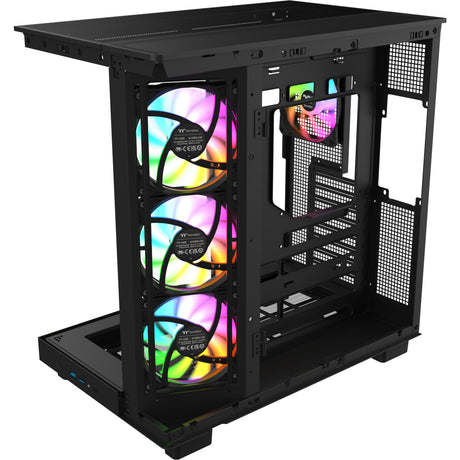 Obudowa Thermaltake View 380 XL WS ARGB MIDI Tower (kolor czarnego drewna | 2x USB-A | 1x USB-C | RGB | szkło hartowane)