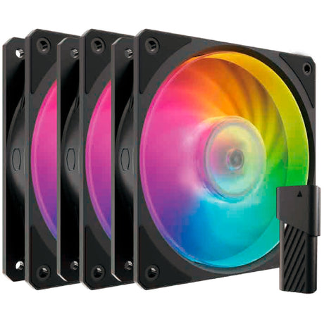 Cooler master mobius 120p argb 120x120x25 wentylatory obudowy (czarne, 3 sztuki, 120 x 120 x 25 mm, pwm)