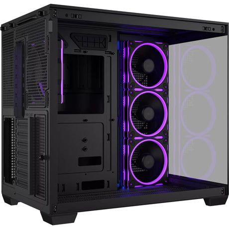 Obudowa midi tower Asus a32 plus (czarna | 2x USB-A | 1x USB-C | RGB | szkło hartowane)