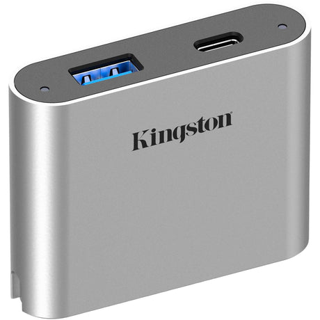 Stacja dokująca Kingston Workflow USB Mini Hub (srebrno-czarna, USB-C, USB-A)
