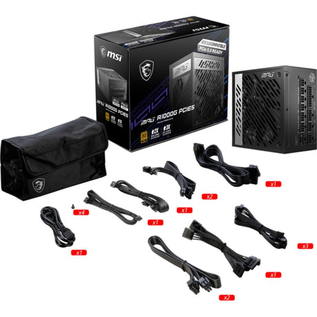 Zasilacz modułowy Msi MPG A1000G PCIe5 1000 W (czarny, 1x 12V-2x6, 6x PCIe)
