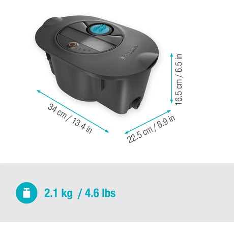 Solarny system nawadniania rurociągów Gardena aquaprecise do systemu zraszania trawnika (szary turkus)