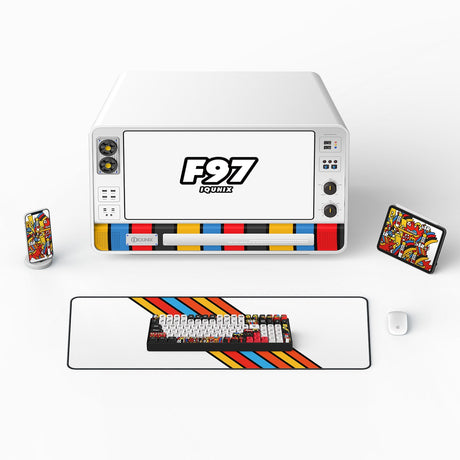Bezprzewodowa klawiatura mechaniczna Iqunix f97 graffiti diary (czarna, układ amerykański (qwerty), ttc złoty róż, 96%, diody rgb, możliwość wymiany podczas pracy, pbt, 2,4 GHz | bluetooth 5.1 | usb-c)