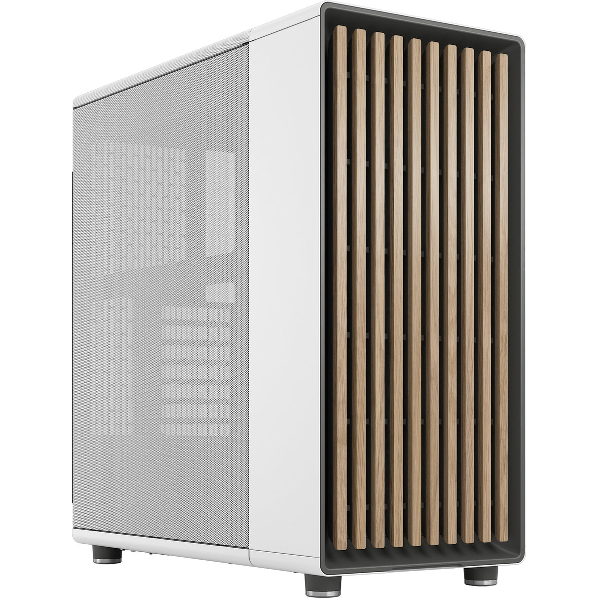 Obudowa North Midi Tower o konstrukcji fraktalnej (biały kolor drewna | 2x USB-A | 1x USB-C)