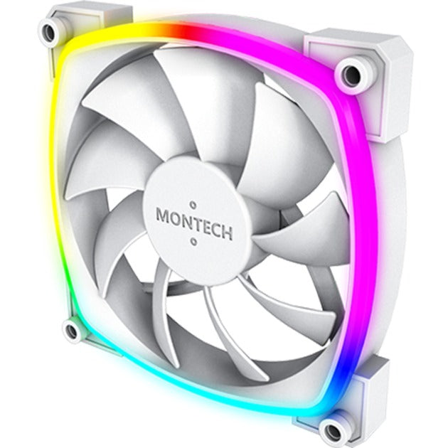 Montech ax120 fan pwm 3-pak wentylatorów rgb (biały, 3 sztuki, 120 x 120 x 25 mm)