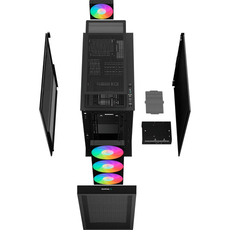 Obudowa Deepcool CH560 MIDI Tower (czarna | 1x USB-A | 1x USB-C | RGB | okienko)