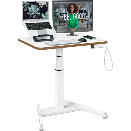 Biurko Leitz ergo typu sit-stand elektryczne - regulowana wysokość - małe biurko - z funkcją pamięci - 80 x 60 cm - biały