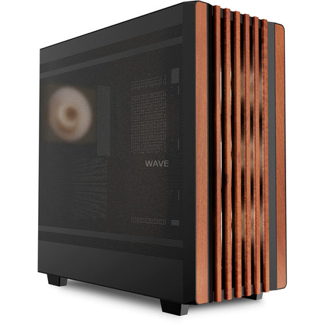 Sharkoon rebel c70m obudowa midi tower rgb (kolor czarnego drewna | 2x usb-a | 1x usb-c | rgb)