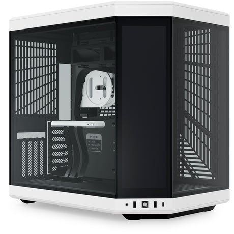 Hyte y70 touch nieskończona obudowa midi tower (biały czarny | 2x USB-A | 1x USB-C | szkło hartowane)
