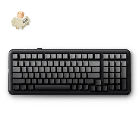 Bezprzewodowa klawiatura mechaniczna Mchose K99 v2 z uszczelką do montażu na uszczelce (czarna, układ amerykański (QWERTY), kailh box icy creamsicle, 99%, rgb, nasadki klawiszy pbt, hot-swap, 2,4 GHz | bluetooth | usb-c)