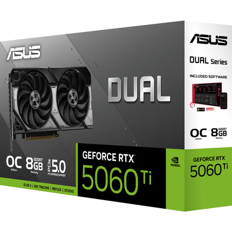 Karta graficzna Asus Dual GeForce RTX 5060 Ti OC 8G (czarna, 3x Display Port, 1x HDMI)