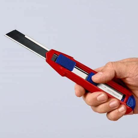 Uniwersalny nóż do cięcia pudełek Knipex Cutix (czerwony niebieski, w zestawie ostrza noża 2)