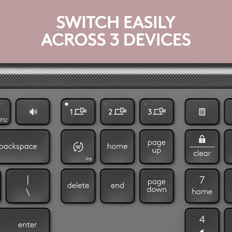 Zestaw bezprzewodowych komputerów stacjonarnych Logitech mk950 Signature Slim (grafit, układ USA-International (QWERTY), 400 - 4000 dpi)